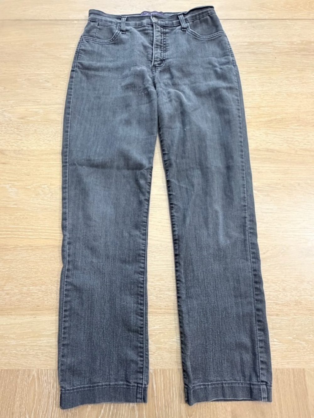 NYDJ Straight Leg Jeans in Washed Gray/Blue